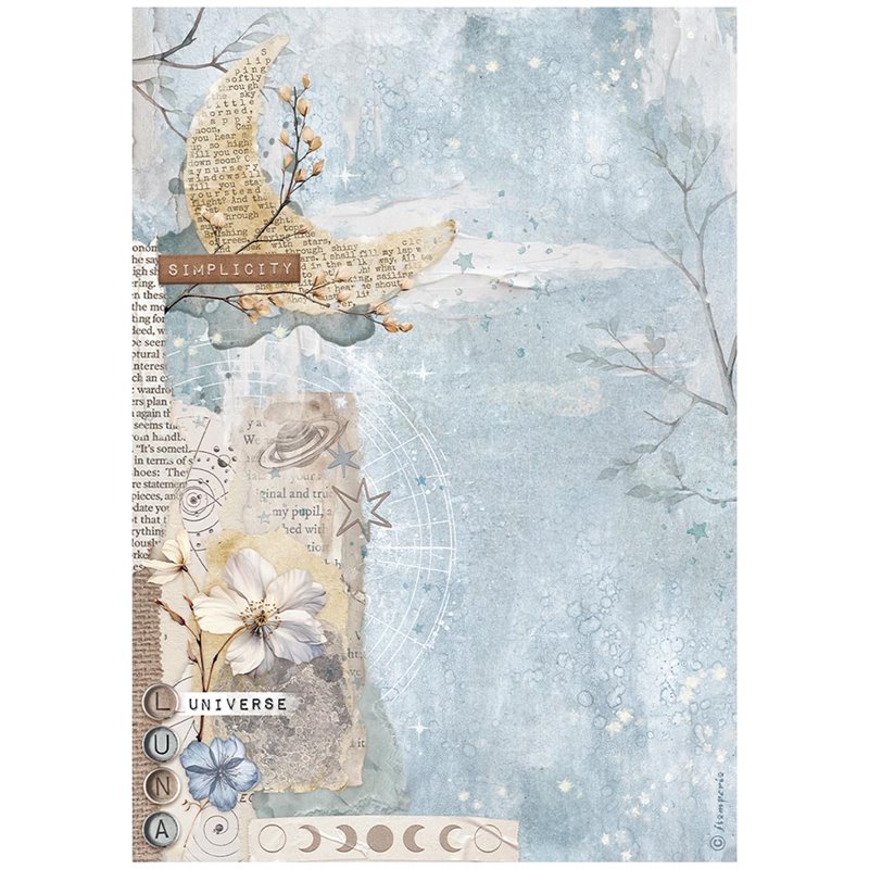 Papier De Riz Stamperia Create Happiness Secret Diary Moon