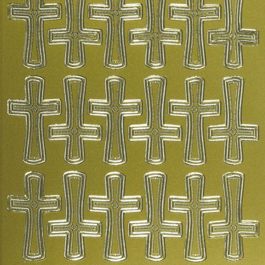 Sticker peel off adhésif or croix de communion