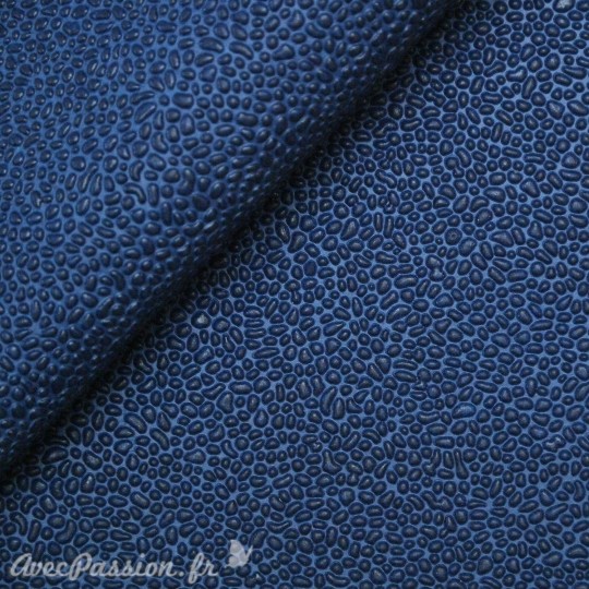 Papier simili cuir gum bleu indigo 