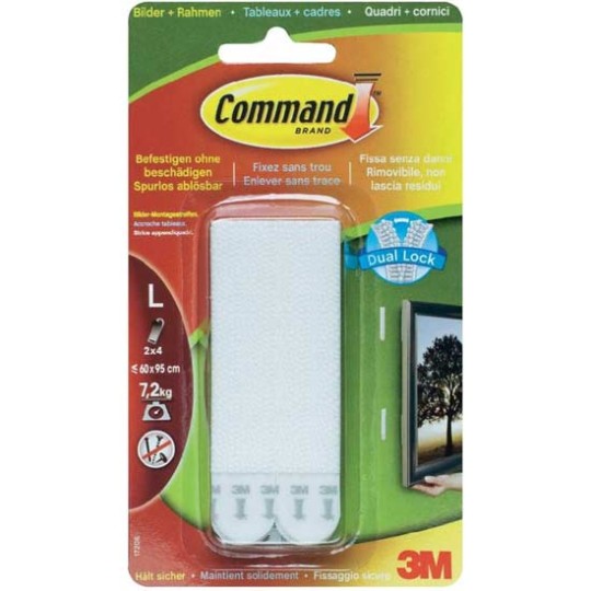 Accroche tableaux Command sans trou 3M blanc 8 languettes L 7.2kg