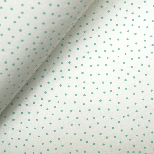 Papier à motifs raidana blanc point turquoise