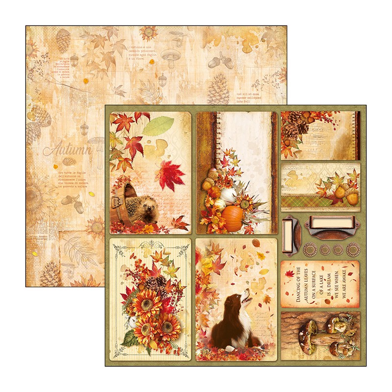 Ciao Bella Papier Scrapbooking 30x30 Reversible Cartes D Automne