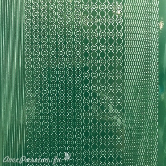 Sticker peel off adhésif bordures chaine vert