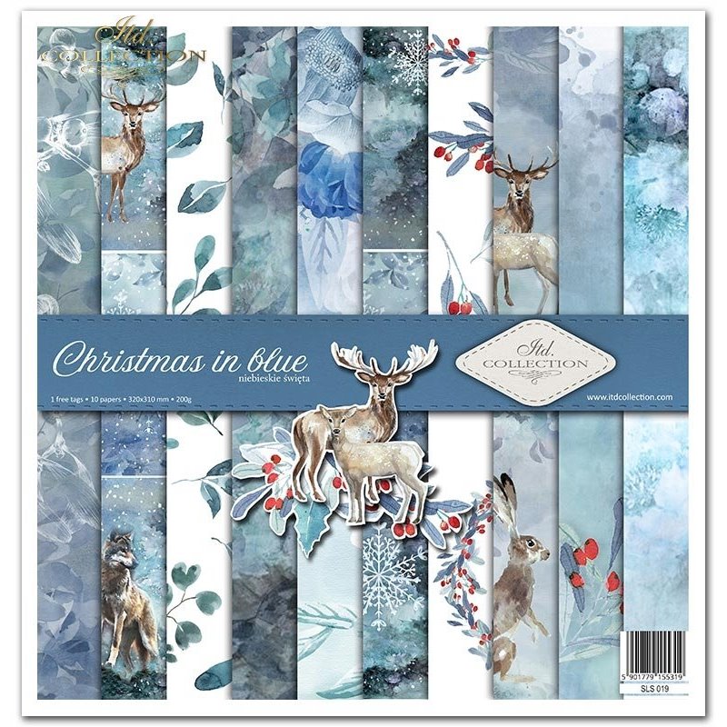 Papier scrapbooking Christmas in Blue 30x30