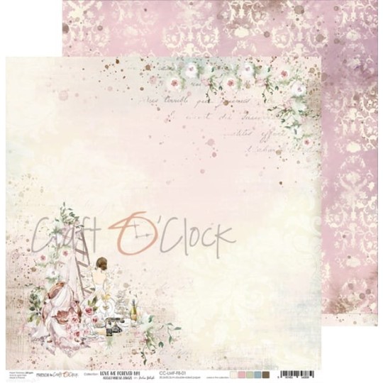 Papier scrapbooking Craft O Clock Love Me Forever 01 - 30x30 réversible