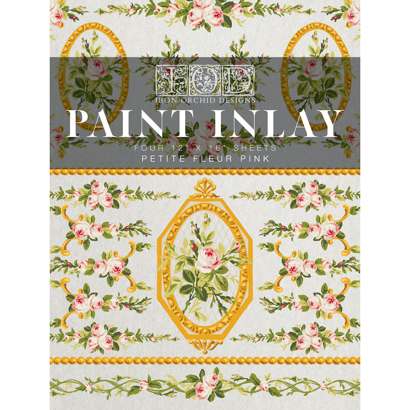 Paint Inlay Transfert IOD Iron Orchid Designs Petite Fleur Pink