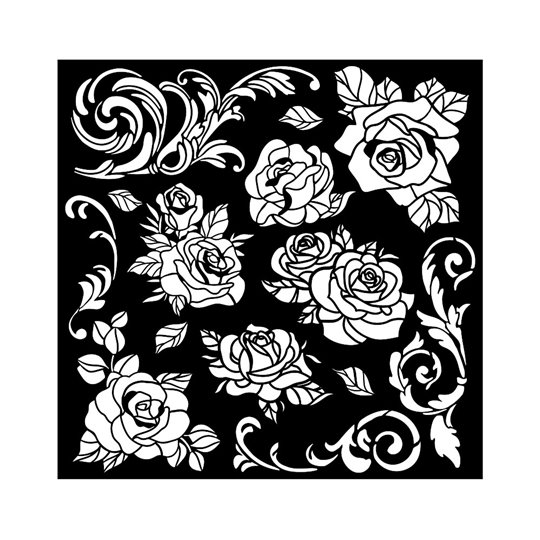 Pochoir décoratif Stamperia Shabby Rose 18x18cm