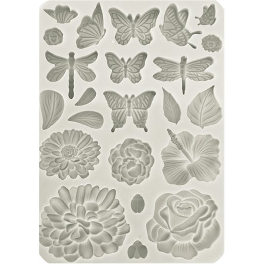 Moule silicone Stamperia Create Happiness Secret Diary butterflies and flowers A5