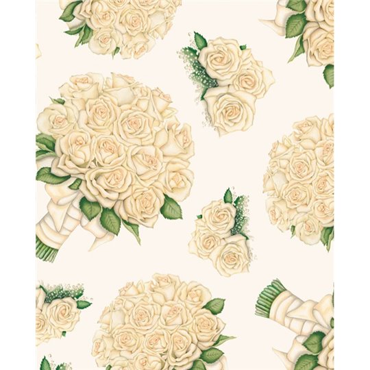 Papier tassotti à motifs bouquet de rose rosa bianca