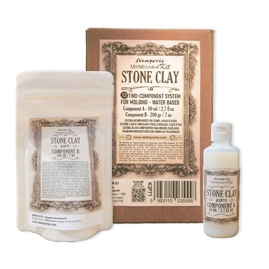 Stone Clay argile pour moule 80ml + 200g Stamperia 