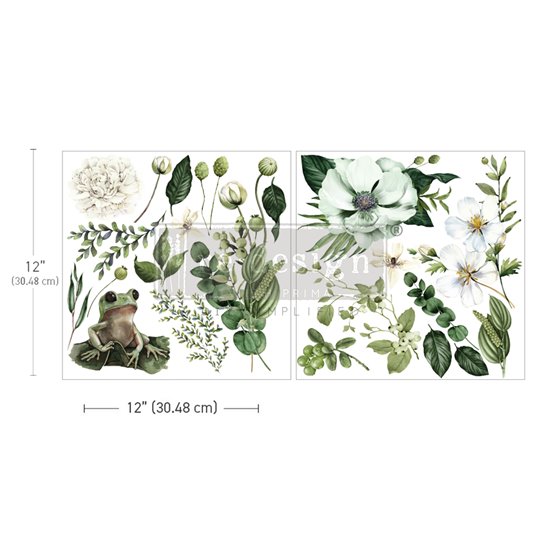 Transfert pelliculable Redesign Froggy Meadow Greens 30x30cm