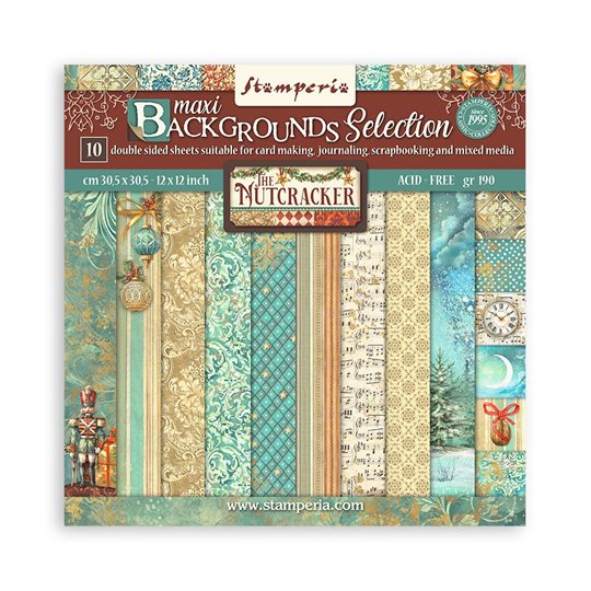 Papier scrapbooking assortiment Backgrounds Selection - The Nutcracker 10f 30x30