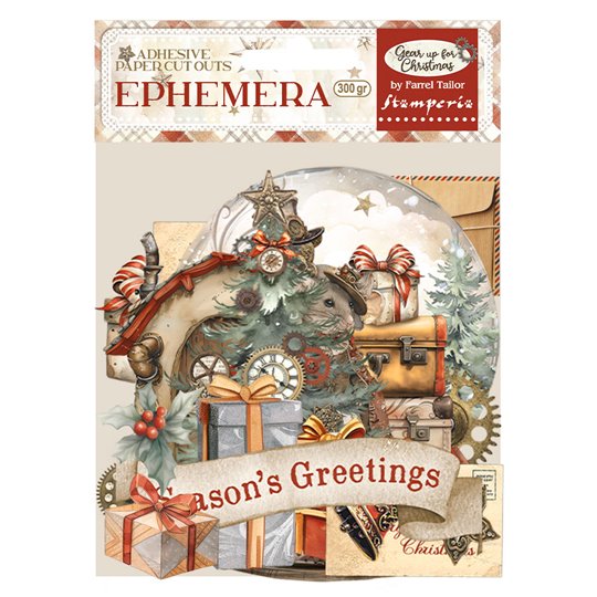 Die Cuts Ephémère papier adhesif Gear up for Christmas Stamperia