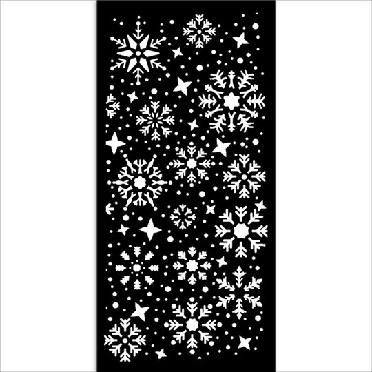 Pochoir scrapbooking Stamperia Gear up for Christmas Flocons de neige 12x25cm