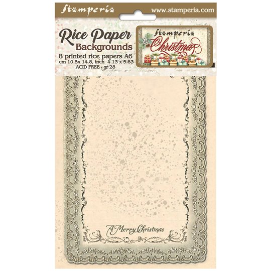 Kit 8 papiers de riz Stamperia Classic Christmas A6