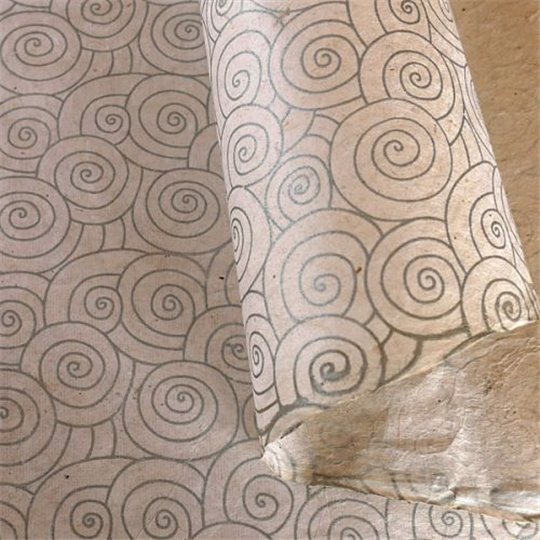 Papier népalais lokta LamaLi Klimt naturel motifs métalliques argent