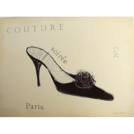 Carte d'art chaussure couture détail