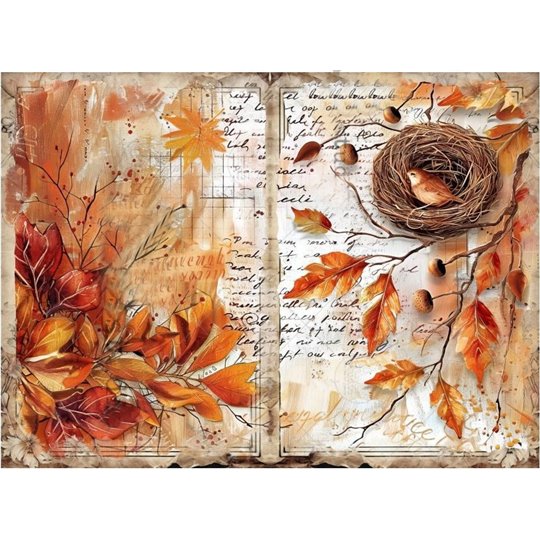 Papier de riz AB Studio A4 Lettres d'Automne