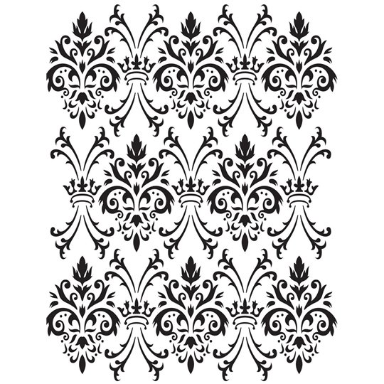 Pochoir décoratif grand format Dixie Belle Royal Damask 35.56x45.72cm