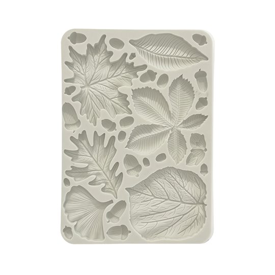 Moule silicone Stamperia Forest feuilles et glands A5