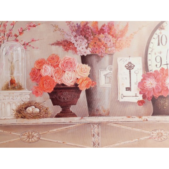 Carte d'art maison shabby chic fleurs blossom time Kathryn White