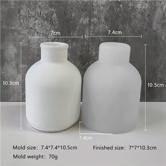 Moule silicone vase lisse dodu pour fleur 7x10.3cm