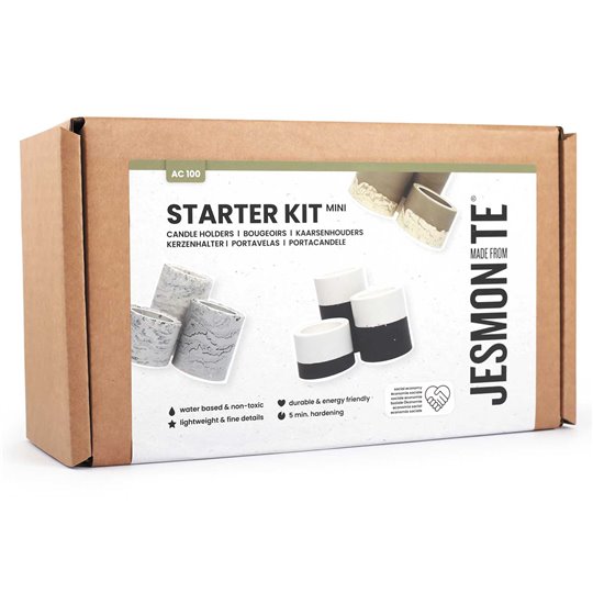 Kit débutant Jesmonite AC100 poudre et liquide avec bougeoirs (3 pcs)