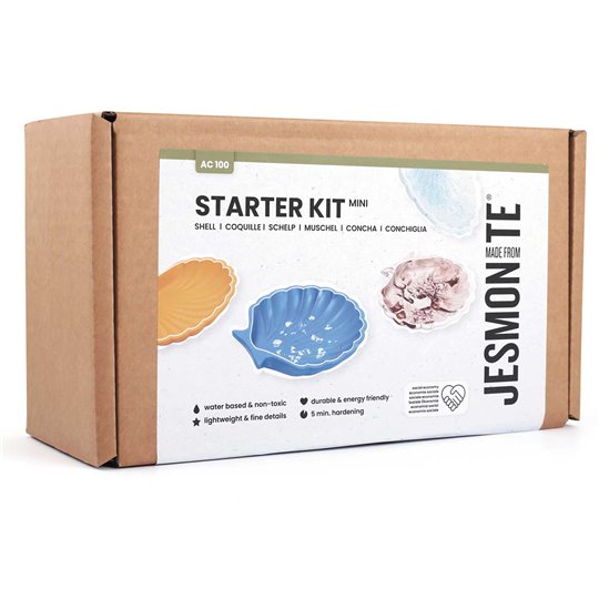 Kit débutant Jesmonite AC100 poudre et liquide avec coquillage