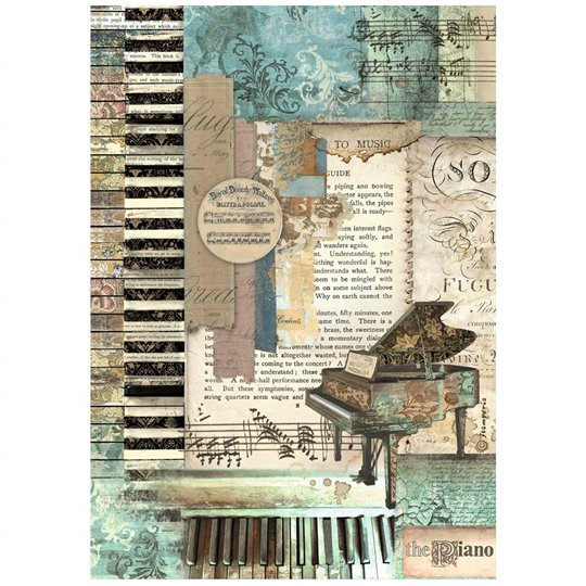 Papier de riz Stamperia Music piano A4