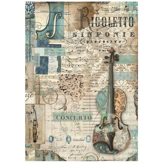 Papier de riz Stamperia Music violon A4