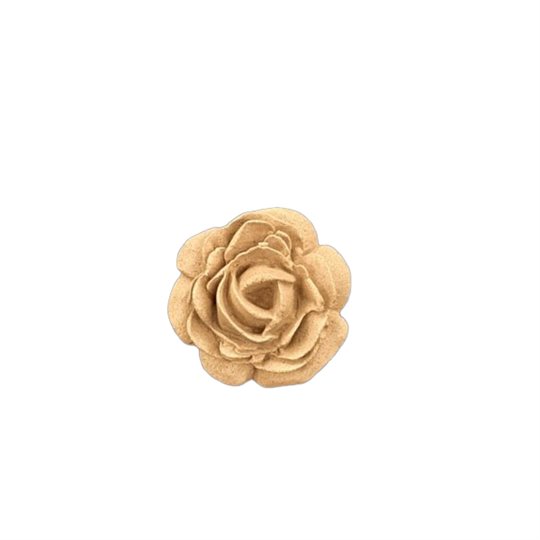 0319 Rose de fleur décorative sculptée en bois 3,5 cm. X 3,5 cm