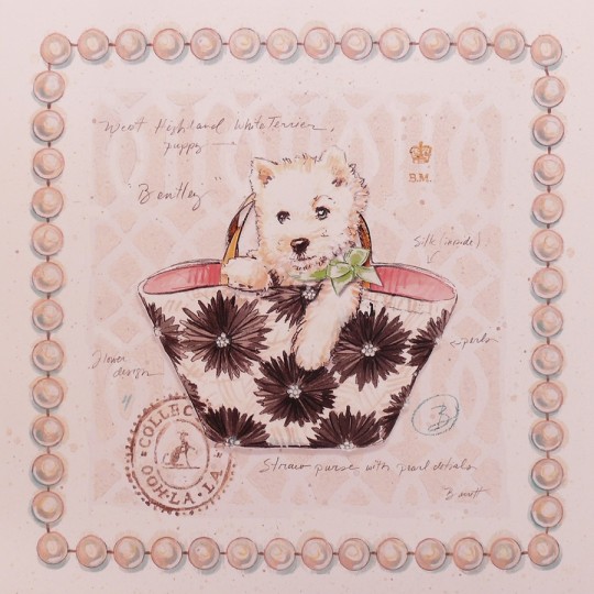 Carte d'art chien westie puppy purse Chad Barrett