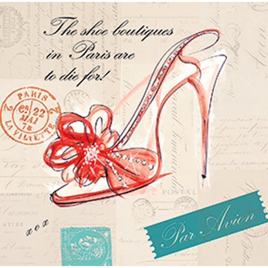 Carte d'art chaussure Paris shoe bow