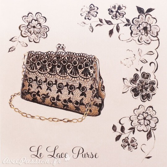 Carte d'art sac à main le lace purse Marco Fabiano