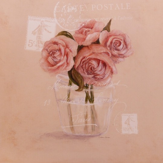 Carte d'art post & roses Melissa Pluch