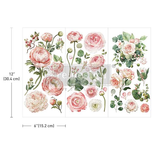 Transfert pelliculable Redesign Blushing Blooms 15x30cm