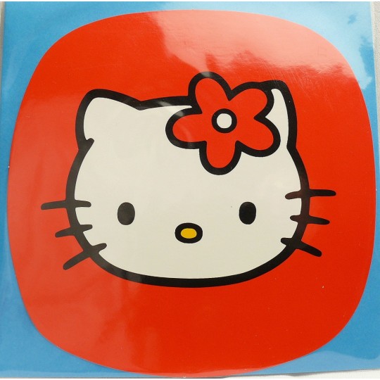 Carte postale hello kitty carré rouge