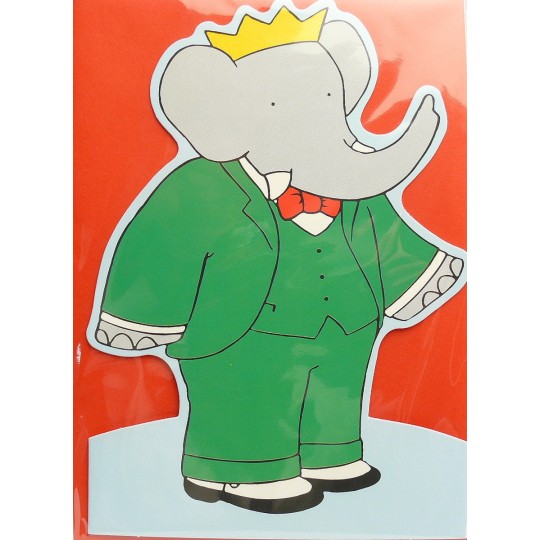 Carte postale babar découpée