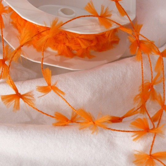 Ruban cordon orange  2cm x 2m fluffy cord