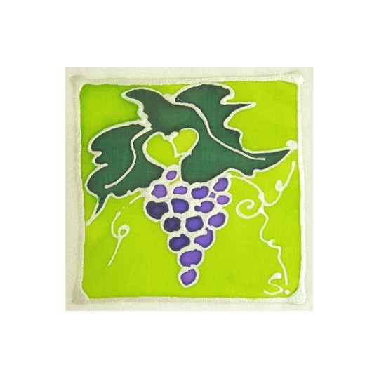 Carte postale soie grappe de raisin